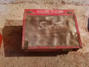 lot 411 image: vintage SURE-TITE metal hose clamp cabinet