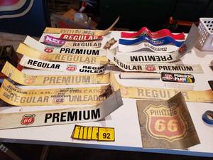 lot 433 image: numerous gas pump fuel brand and grade stickers