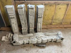 lot 100 image: Vintage Marble Fireplace Mantle & Sides