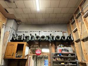 lot 116 image: 9 Long Neighborhood Neon Sign