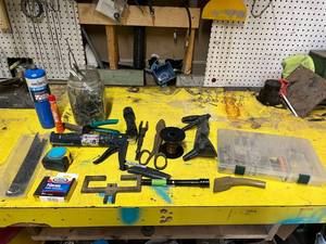 lot 166 image: Mixed Lot - Tools, Peg Board Clips, Wire
