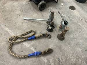 lot 176 image: Mixed Lot, Jacks, Oil Can & Rope