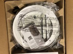 lot 24 image: Homewerks Worldwide Round Decorative White 80 CFM Ceiling and Wall Mounted Bathroom Ventilation Exhaust Fan with Dimmable LED Light   Customer Returns See Pictures