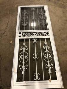 lot 26 image: Grisham Liberty 32 in. x 80 in. UniversalReversible White Gloss Steel Door Handling Security Door   Customer Returns See Pictures