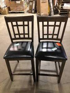 lot 43 image: Sam Pub Espresso Side Chair Set  Customer Returns See Pictures