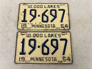 lot 163 image: 1954 MN Matching License Plates
