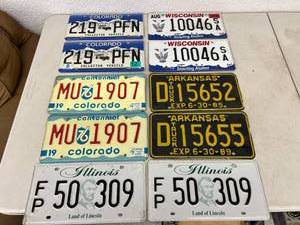 lot 167 image: 5 Sets Matching License Plates