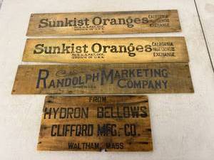 lot 173 image: Wood Box Advertising Sides