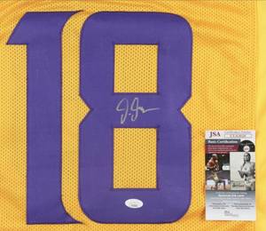 Justin Jefferson Minnesota Vikings Signed Special Edition Gold Speed Rush Pro Style Jersey JSA Certified
