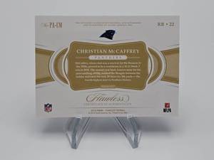 2018 Christian McCaffrey Flawless SSP Player Worn Patch & Autograph Football Card #525