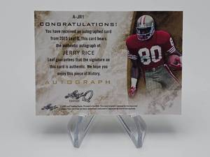 2015 Jerry Rice Autographed Leaf Football Card #1225