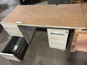Workstation island with 2 cabinets  total 12 long x 30 wide