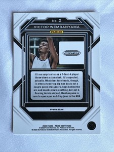 lot 52 image: Victor Wembanyama 2023 Prizm Draft Picks Red Ice Prizm Rookie Card Spurs