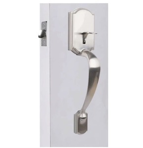 lot 54 image: Entry Door Handle & Knob Set Defiant Castle Satin Nickel Finish Grade 3 Security