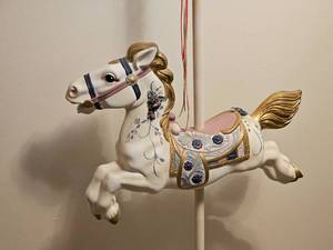 lot 7 image: Playful Standing Carousel Horse