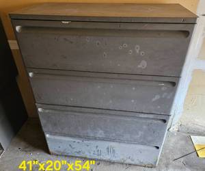 lot 97 image: Rugged Metal Garage Filing Cabinet