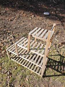 lot 71 image: Rustic Slotted Tiered Plantstand