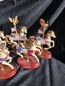 lot 82 image: Patriotic Carousel Horse Figures