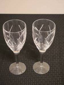 lot 121 image: Waterford Fine Crystal Wine Glass Pair