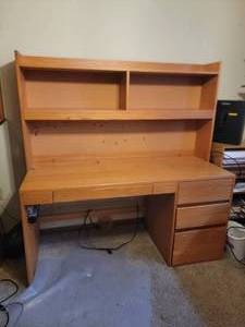 lot 108 image: Classic Student Desk Unit with Power Strip