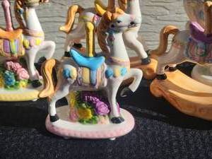 lot 92 image: Painted Ceramic Carousel Horse Collection