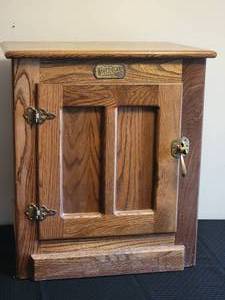lot 105 image: White Clad Oak Vintage Accent Cabinet