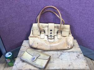 lot 16 image: Coach Swarovski Tan Leather Satchel PurseHand Bag