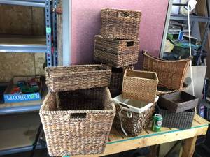 lot 51 image: Decorative Multi-Purpose Wicker Baskets