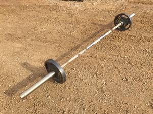 lot 53 image: Olympic Style Weight Lifting Bar - Weights