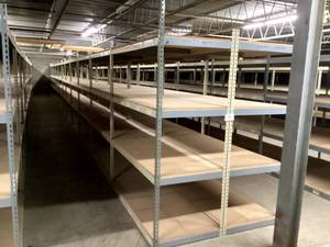 Industrial Tear Drop Shelves 30 x 6 x 8 Tall 24 Sections