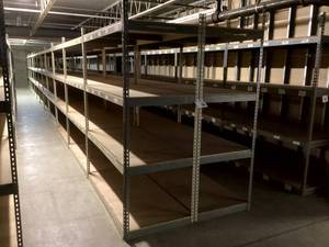 Industrial Tear Drop Shelves 30 x 6 x 8 Tall 24 Sections