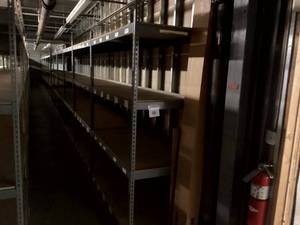 Industrial Tear Drop Shelves 30 x 6 x 8 Tall 5 Sections