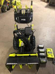 RYOBI 40V HP Brushless Whisper Series 24 2-Stage Cordless Electric Self-Propelled Snow Blower - (4) 6 Ah Batteries & Charger Customer Returns See Pictures