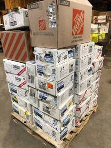 Pallet of Assorted Light Bulbs and Hardware Various Models and Conditions   Customer Returns See Pictures