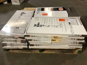 25 Boxes of TrafficMaster Seashore Wood 4 MIL x 12 in. W x 24 in. L Peel and Stick Water Resistant Vinyl Tile Flooring (20 sqftcase)  Customer Returns See Pictures