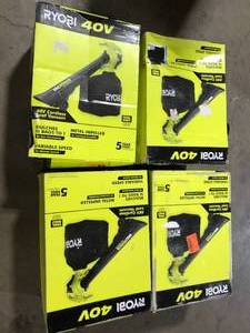 Lot of RYOBI 40V Vac Attack Cordless Battery Leaf VacuumMulcher (Tool Only) Customer Returns See Pictures