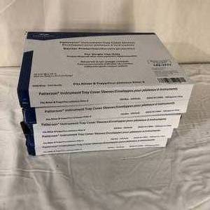 lot 9 image: Lot of 5 box (500 per box) NEW Patterson Dental 142-3771 10 12 x 14 Clear Disposable Instrument Tray Barrier Protection Cover Sleeves - Fits Ritter B Trays