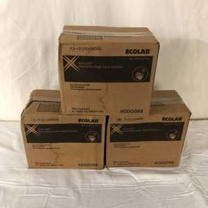 lot 23 image: 3 Cases (4-1200 ml bottles per case, 12 bottles total) NEW ECOLAB 6000098 Quik-Care Nourishing Foam Hand Sanitizer - Dye and Fragrance Free - Expiration JUL 2025