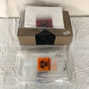 lot 30 image: 1 Open Box NovaPlus VEC385812K&nbspCan Liners, 55-60 Gallon, 38x58, 1.2Mil, Black &nbspDisposable Biohazard Specimen Waste Transportation Ziplock Bags 