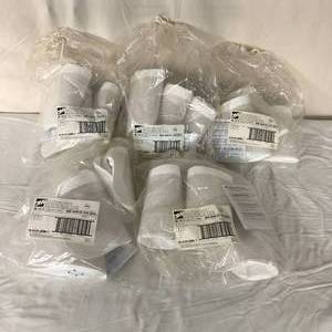 lot 34 image: Lot of 5 NEW 3M BE-12-3 Breathe Easy Respirator Head Cover - Regular, Tychem QC - White