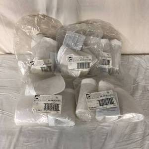 lot 35 image: Lot of 5 NEW 3M BE-12-3 Breathe Easy Respirator Head Cover - Regular, Tychem QC - White
