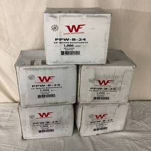 lot 38 image: 5 Cases (1000 each per case) NEW Work Force WF Hair Net Caps Bouffants Surgical & Restaurant Hats PPW-B-24 24 - White