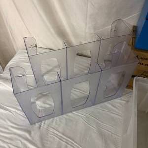 lot 44 image: Lot of Various Items (Glove Dispensers, Storage Bins, Ballot Box, etc.)