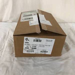 lot 26 image: 1 Box (12 rolls) NEW Zebra Z-Select 4000D 10015341 Direct Thermal Permanent Adhesive Paper Labels (open box)