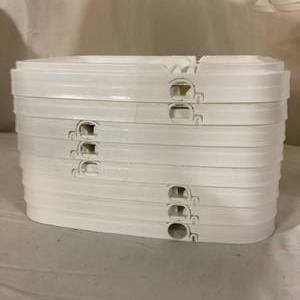 lot 27 image: Lot of 9 NEW Medtronic White Plastic Buckets With Lids - Looks Like Gallon Size Buckets...