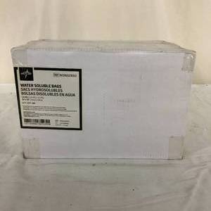 lot 68 image: 1 Case (100 each) NEW Medline NON02850 36 x 39 Water Soluble Hamper Liner Bags - So Amazing Line a 25 Hamper Stand Laundry Holder With This Bag...Throw Bag & All Into Laundry Machine - Bag Dissolves In Hot Water (140 degrees) 