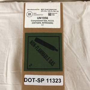 lot 75 image: WOW $$$$ NEW In Box MGC Diagnostics UN1956 Oxygen Nitrogen Compressed Gas Cylinder Tank N.O.S. - For Pulmonary Uses 