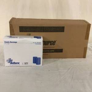lot 76 image: 1 Case (5 boxes, 10 each) NEW MedSource MS-EB006 6 x 5yd Sterile Elastic Bandage - Beige - Expiration 823