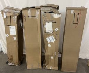 lot 112 image: MSRP $1000  4 NEW ECOLAB 53002306 Nexa Hand Sanitizer Dispenser Stand Only - Black 50 Tall - These Heavy Duty Weighted Are Meant To Stay In Place & Makes A Really Great Sign Holder Too