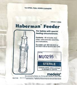 lot 179 image: NEW Medela 6000S 80mL Haberman Feeder Sterile Baby Infant Feeding Tube Bottle - In Excellent Condition